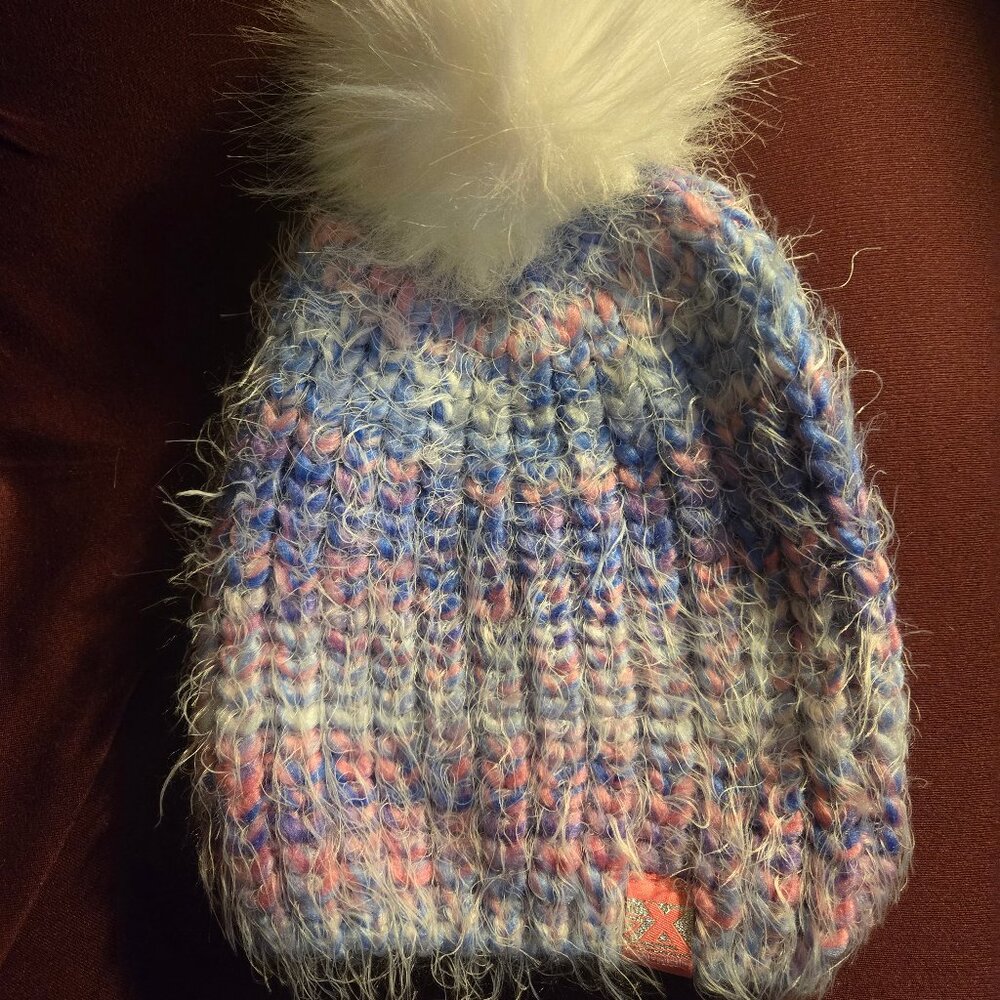 NWT striped winter hat with pom pom